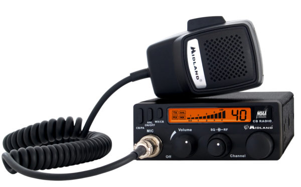 MIDLAND 1001LWX - 40 CHANNEL COMPACT CB RADIO WITH WEATHER SCAN, PA, SQUELCH & RF GAIN