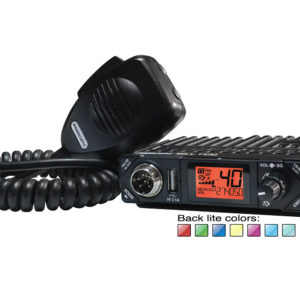 PRESIDENT - BILL COMPACT 40 CHANNEL AM MOBILE CB RADIO WITH USB PORT & SELECTABLE 7 COLOR BACK-LIT DISPLAY