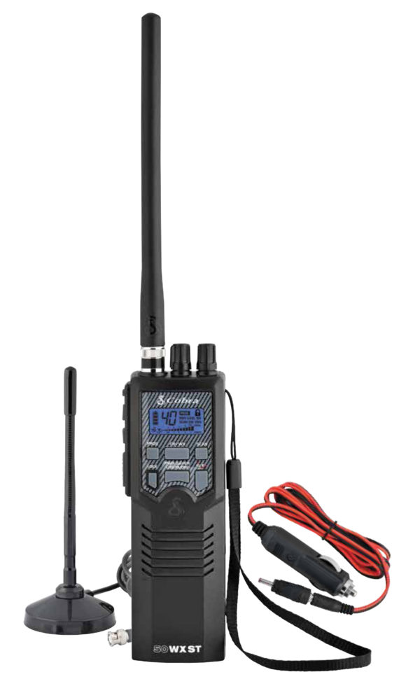 COBRA - HH50WXST HANDHELD CB RADIO WITH NOAA WEATHER, MAGNETIC MOUNT ANTENNA & DC CIGARETTE POWER CORD