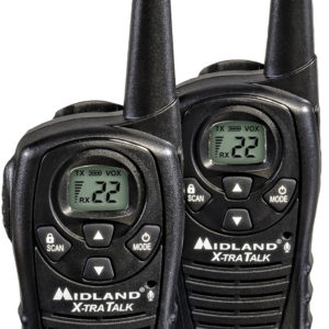 MIDLAND - LXT118 22 CHANNEL, 18 MILE GMRS RADIO PAIR WITH WATER RESISTANT HOUSING, eVOX