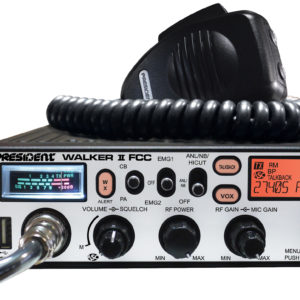 PRESIDENT - WALKER II 40 CHANNEL CB RADIO WITH BRUSHED ALUMINUM PANEL, 7 BACK LIGHT COLORS LCD DISPLAY WITH FREQUENCY, VOX & TALK-BACK
