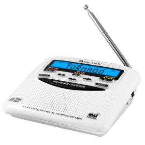 MIDLAND WR120B - WEATHER & HAZZARD ALERT RADIO WITH S.A.M.E., COVERS ALL US AND CANADIAN WEATHER CHANNELS, BUILT-IN ALARM CLOCK
